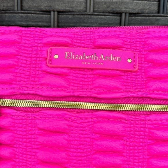 Elizabeth Arden Hot Pink Ruched Cosmetic Case - Picture 2 of 16